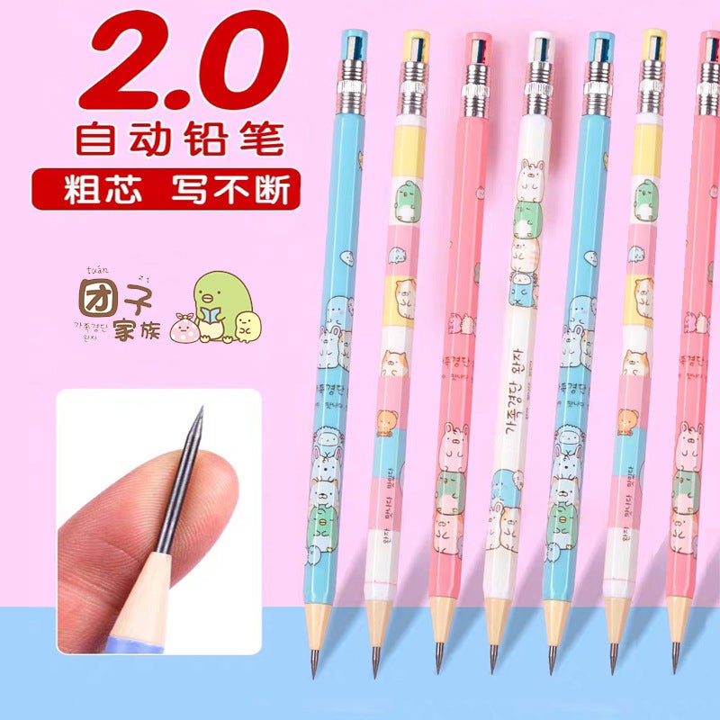 2.0 Mechanical Pencil Primary School Student Cartoon Cut-Free 01063 Tuanzi Family Biological Cute Thick Core Pencil Supplier - Image 2